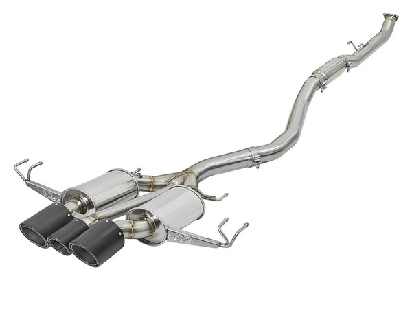 AFE 49-36616-C Takeda 3in 304 SS Cat-Back Exhaust System w/Carbon Fiber Tips