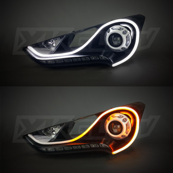 XK Glow 24inch - 2pc Sequential Switchback LED Strip Kit DRL Turnsignal for Headlights - XK043001-24