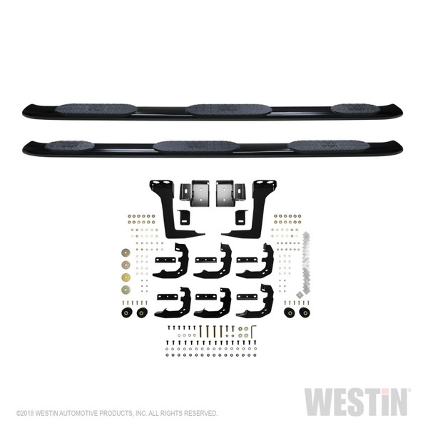 Westin 21-534725 PRO TRAXX 5 Oval Wheel to Wheel Nerf Step Bars, Black