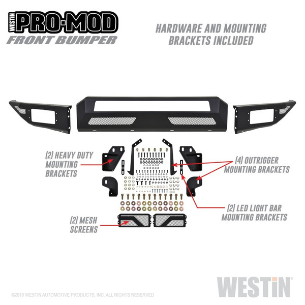Westin 58-41175 Pro-Mod Front Bumper Textured Black NEW
