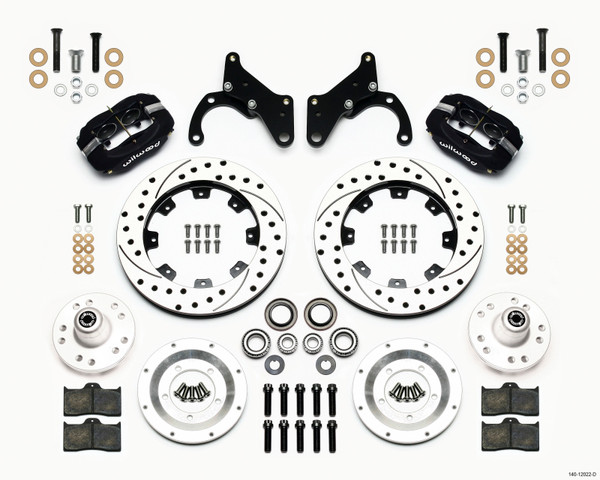 Wilwood Forged Dynalite Front Kit 12.19in Drilled 65-68 Chevy Impala -Drum Spindle - 140-12022-D