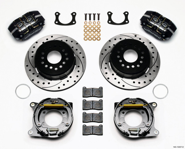 Wilwood 140-13207-D Dynapro Dust-Boot Rear Parking Brake Kit - Black Caliper NEW