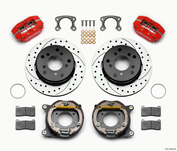 Wilwood Dynapro Lug Mount P/S P-B Kit Drilled-Red Small Ford 2.36in Off Bronco 5 x 5.50 - 140-13320-DR
