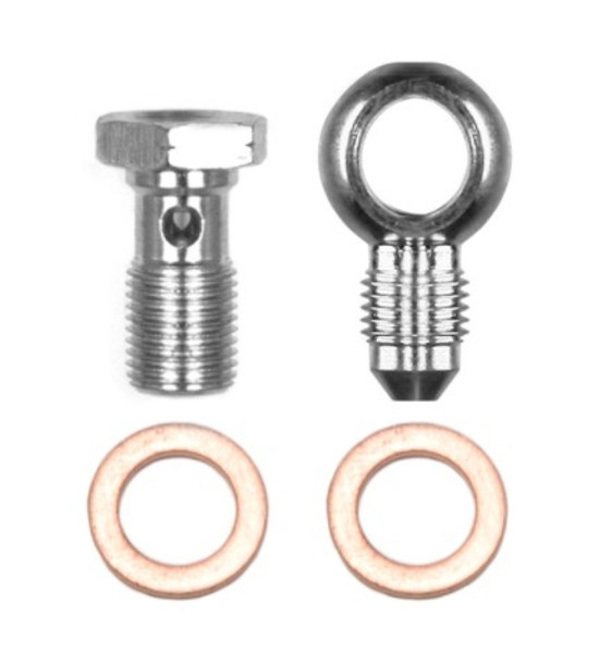 Wilwood Banjo Fitting Kit -3 male to 10mm-1.00 Banjo Bolt & Crush Washers (1 qty) - 220-14431