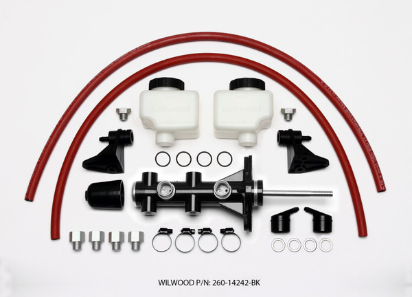 Wilwood 260-14242-BK Remote Tandem Master Cylinder w/ Pushrod - 15/16 " Bore