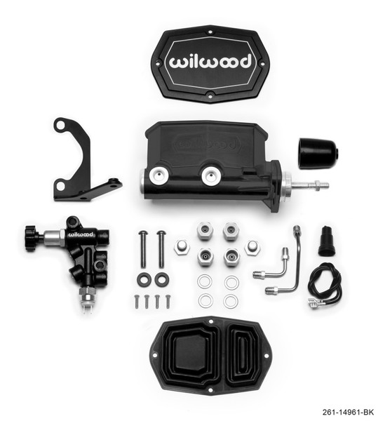 Wilwood 261-14961-BK Compact Tandem Master Cylinder with Bracket and Valve NEW