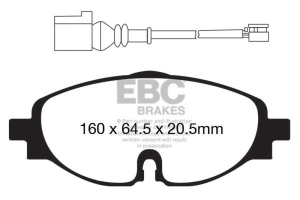EBC UD1760 Ultimax Replacement Disc Brake Pads For 2015-2018 Audi A3 Quattro NEW