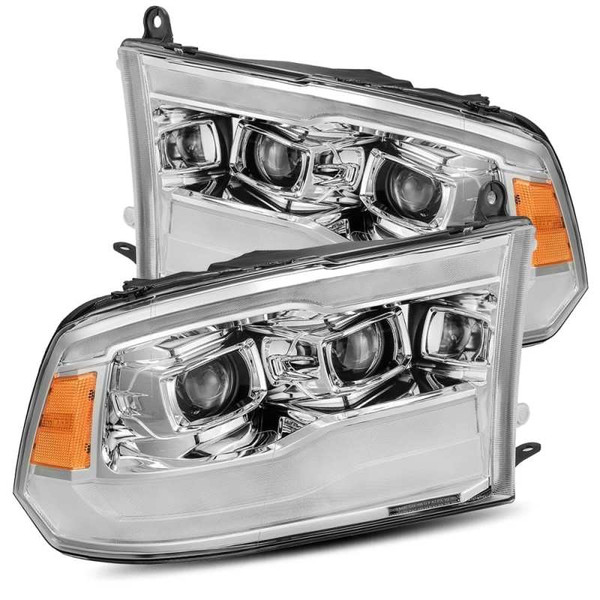 AlphaRex fits 09-18 Dodge Ram 1500HD PRO-Series Projector Headlights Plank Style Chrome w/Seq Signal/DRL - 880598