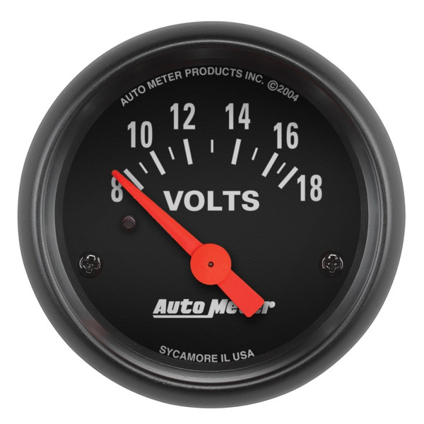 Auto Meter 2645 2-1/16" Z-Series Electric Voltmeter Gauge 8-18V Air-Core