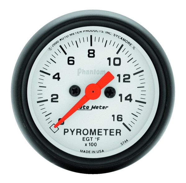 Auto Meter 5744 2-1/16" Phantom Electric Pyrometer Gauge 0-1600 F NEW - 5744