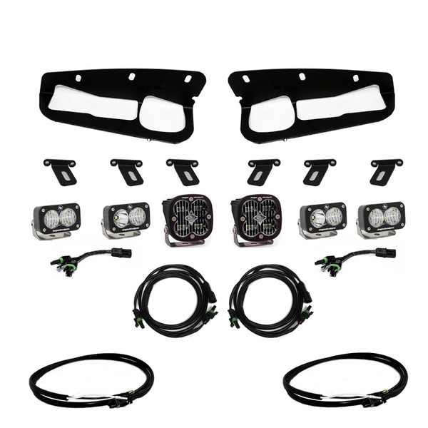 Baja Designs fits  2021+ Ford Bronco Clear SAE Fog Pocket Kit w/Upfitter - 447761UP