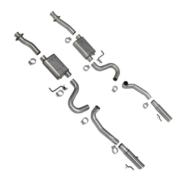 BBK fits 86-04 Mustang Cat Back Kit Varitune Mufflers Stainless Steel Tips - 3001