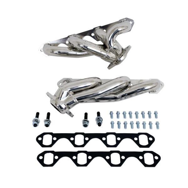 BBK 87-95 Ford F150 Truck 5.0 302 Shorty Unequal Length Exhaust Headers - 1-5/8 Silver Ceramic - 35100