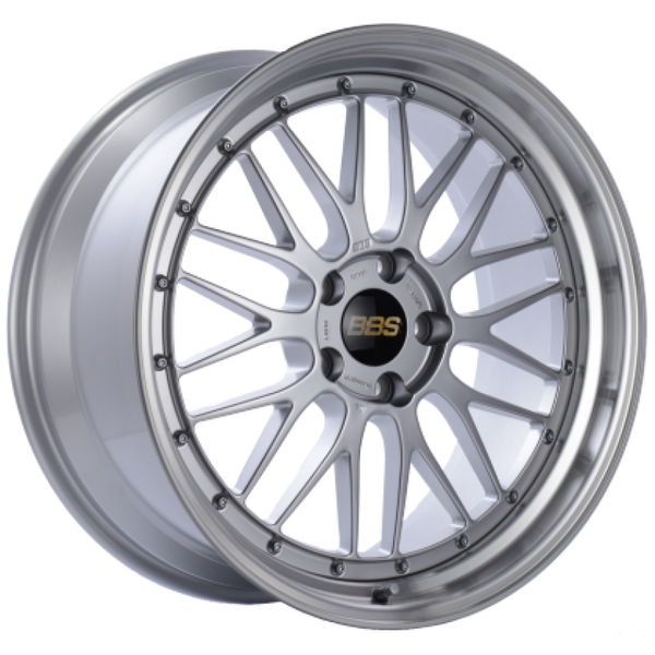 BBS LM 18x10 5x114.3 ET20 Diamond Silver Center Diamond Cut Lip Wheel - 82mm PFS/Clip Required - LM086DSPK