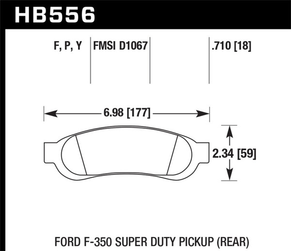 Hawk HB556P.710 SuperDuty Disc Brake Pad 0.710 Thickness