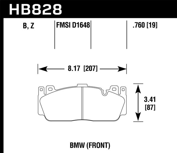 Hawk HB828B.760 Performance HPS 5.0 Front Disc Brake Pads Set For BMW M5 M6