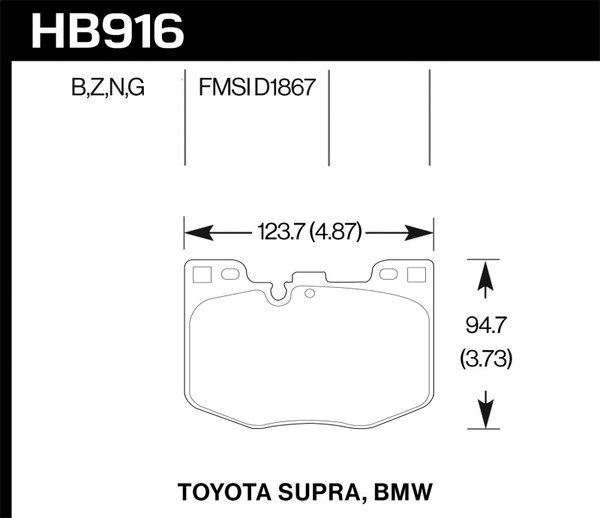 Hawk HB916Z.740 Front Disc Brake Pad Set For 16-20 640i 330i xDrive Gran Turismo