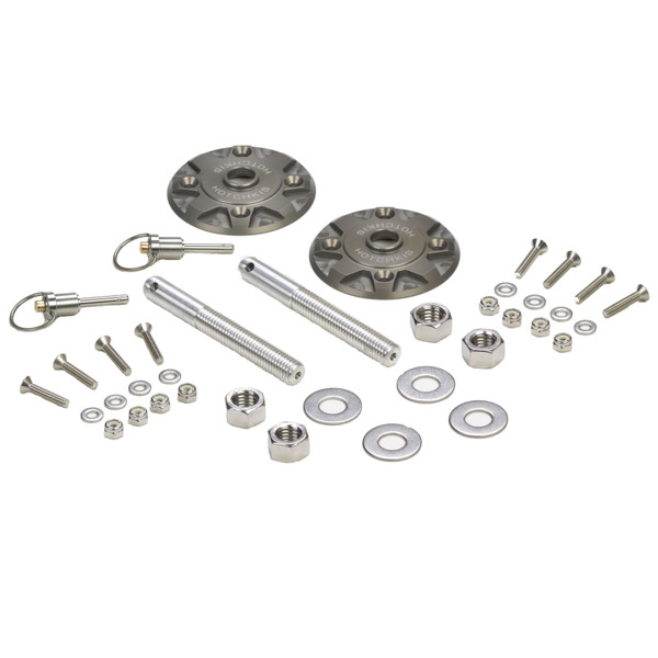 Hotchkis 1760 Quick-Release Billet Hood Pin Kit 3 Inch Diameter Base 5.5" Long