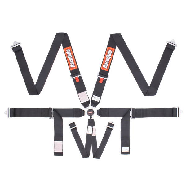 RaceQuip 744004 6-Point Sportsman SFI Camlock Harness - Black NEW