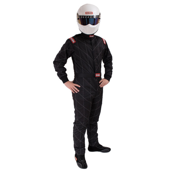 Racequip 91609049 Suit Driving Chevron-5 SFI 3.2A/5 Black Medium Tall NEW