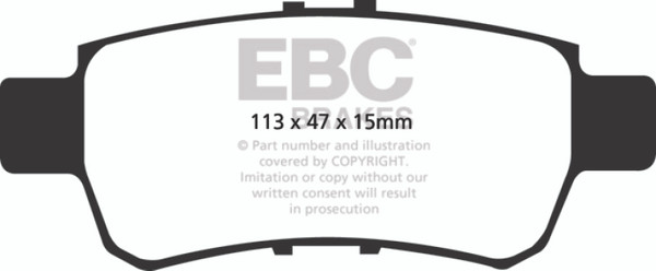 EBC fits 05-10 Honda Odyssey 3.5 Yellowstuff Rear Brake Pads - DP41744R