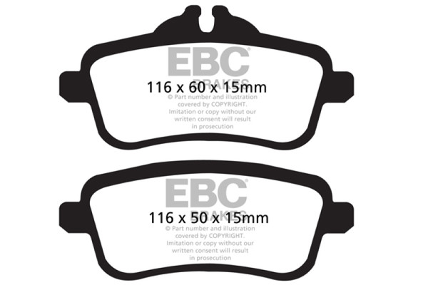 EBC fits 13-16 Mercedes-Benz GL63 AMG 5.5 Twin Turbo Bluestuff Rear Brake Pads - DP52137NDX