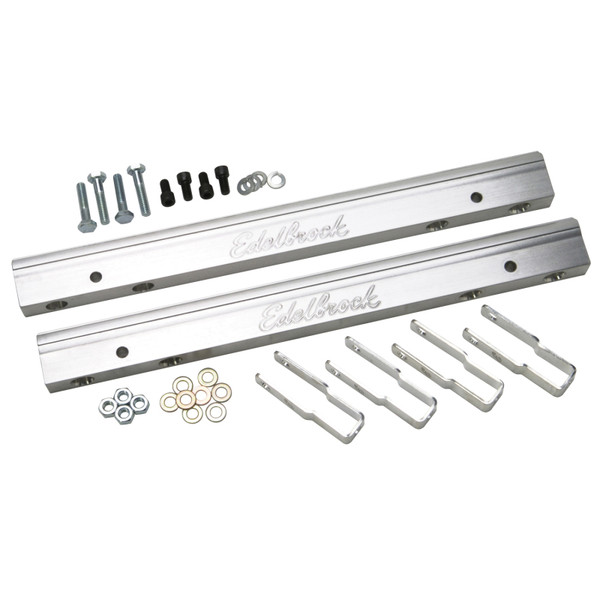 Edelbrock Inc. 3633 Aluminum Fuel Rail - Victor EFI, Clear Anodized, -6 AN NEW