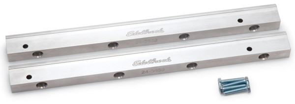 Edelbrock Inc. 3639 Aluminum Fuel Rail - High-Volume, Clear Anodized (Pair) NEW
