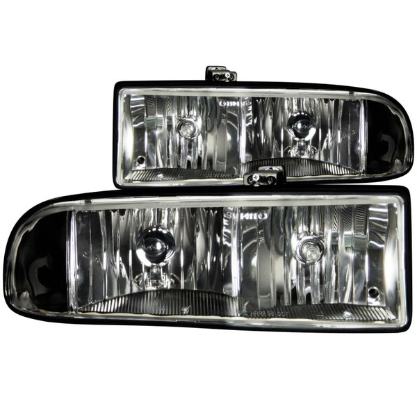 Anzo 111156 Crystal Headlight Set; Black Housing For 98-04 Chevy S10