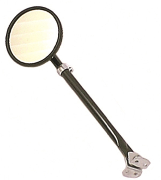 Omix Round Mirror w/ Arm & Bracket Black- 41-64 Willys - 11001.01