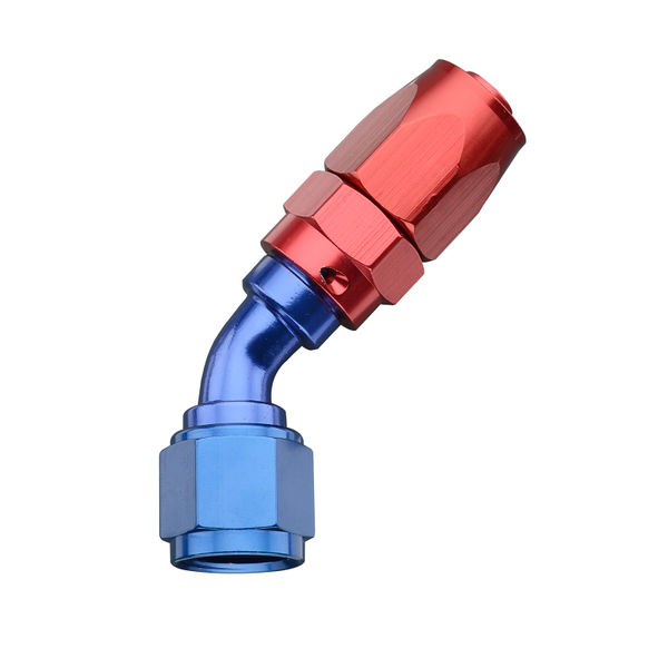FRAGOLA 224508 -8 AN 45 Degree Hose End Fitting Aluminum Blue/Red