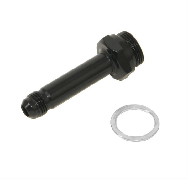 Fragola -6AN x 7/8-20 Carb Adapter Long 3in - Black - 491975-BL
