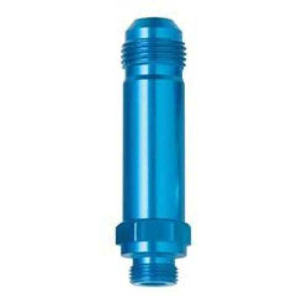 FRAGOLA 491977 -6 AN to 9/16-24 Carb Adapter; 3 in. long; Inlet Fitting - Blue - 491977