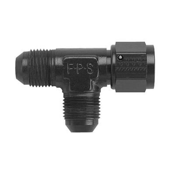 FRAGOLA 498304-BL Tee Female Swivel On Run Adapter -8 AN Aluminum Black