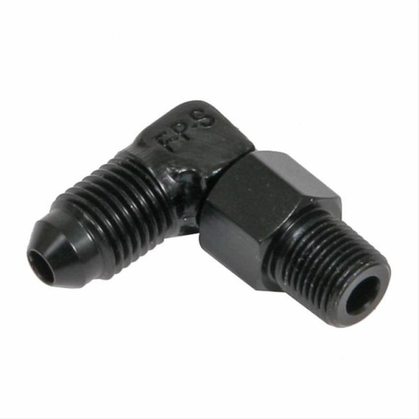 FRAGOLA 499113-BL 12 AN to 1/2 NPT 90 Degree Swivel To Male Pipe Black