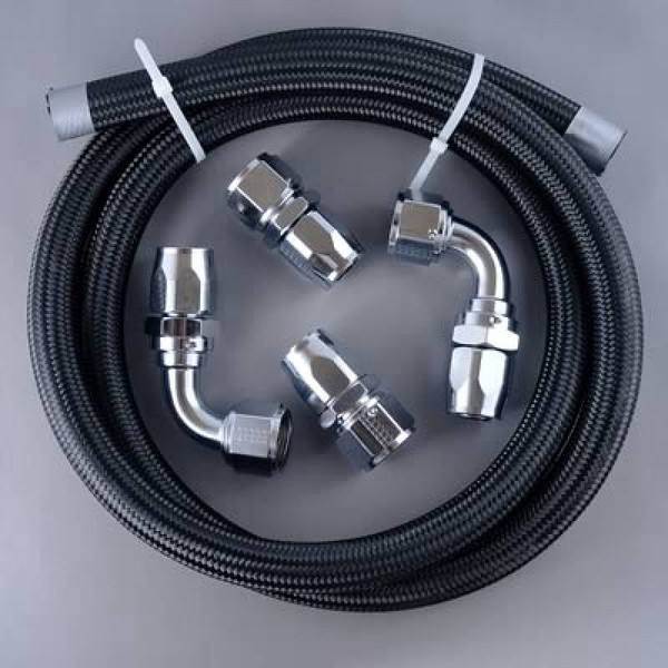 Fragola Vacuum Pump Plumbing Kit (-12AN) Black - 900649-BL