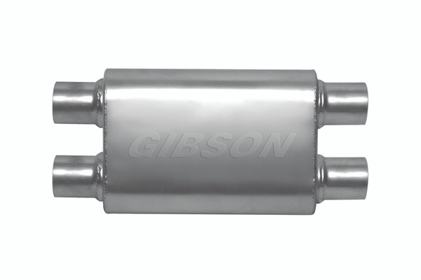 Gibson CFT Superflow Dual/Dual Oval Muffler - 4x9x13in/2.25in Inlet/2.25in Outlet - Stainless - 55105S