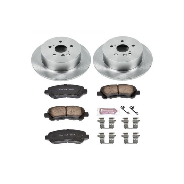Power Stop KOE4714 Disc Brake Pad and Rotor Kit For Toyota Highlander 2008-2013