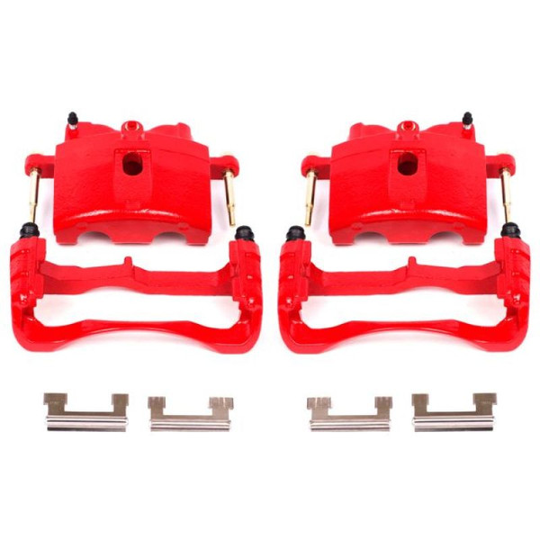 Power Stop S4730 Red Caliper Pair W/Brkt Front NEW