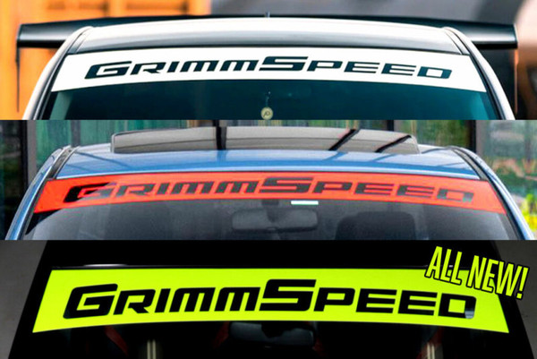GrimmSpeed 2002+ Subaru WRX/STI / 05-09 Legacy GT Windshield Banner 43in. - White - 111035