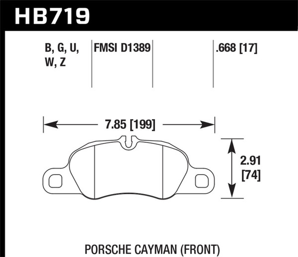 Hawk HB719U.668 Performance DTC 70 Front Disc Brake Pad Set For Porsche 911 NEW