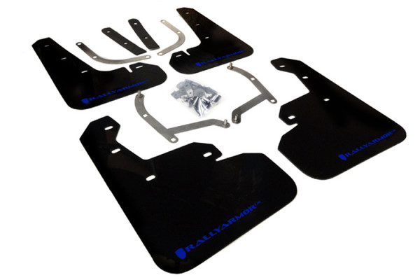 Rally Armor MF45-UR-BLK/BL Black UR Mud Flap Blue Logo