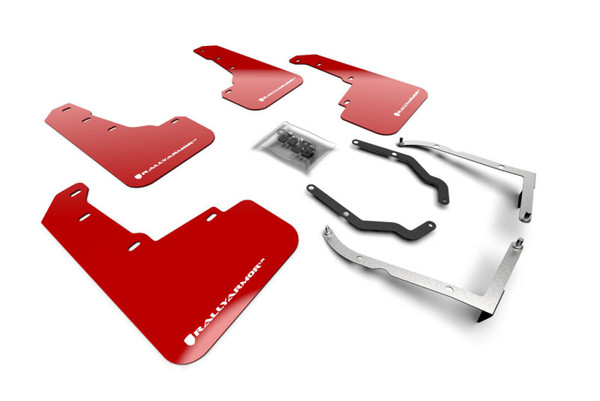 Rally Armor MF46-FTLT-BLK/BL Black Ur Mud Flap Blue Logo Front Pair NEW