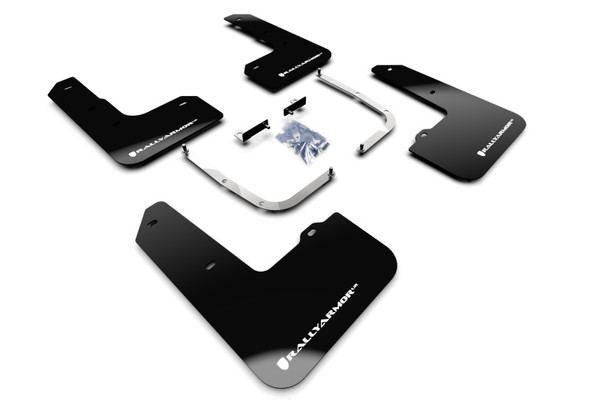 Rally Armor MF57-UR-BLK/WH Black UR Mud Flap White Logo