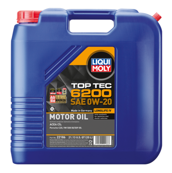 LIQUI MOLY 20L Top Tec 6200 Motor Oil 0W20 - 22186