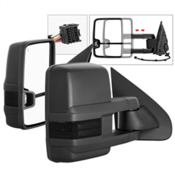 XTune 9936739 Door Mirror Set, G2, Power Heated, Smoke, LED Turn Signal