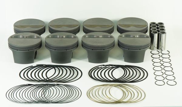 Mahle MS Piston Set SBC 358ci 4.030in Bore 3.480/3.500stk 5.7in Rod .927 Pin -5cc 10.4 CR Set of 8 - 930200030