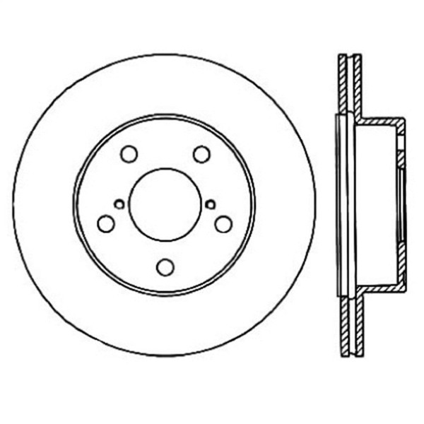 StopTech 126.47023SR Sport Slotted Brake Rotor For 05-07 Subaru Impreza