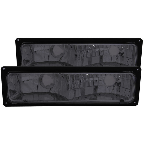 Anzo 511034 Parking Light Assembly Euro Smoke Lens Black Housing Pair