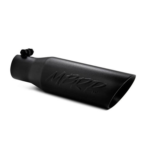 MBRP T5106BLK Exhaust Tail Pipe Tip 3.5"OD Dual Wall Angled 2.5" inlet 12"length